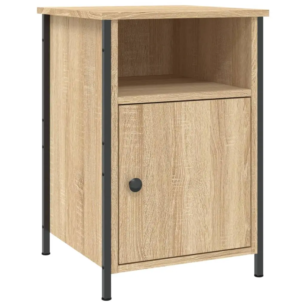 Engineered Wood Nightstand Brown Storage Cabinet 40x42x60cm