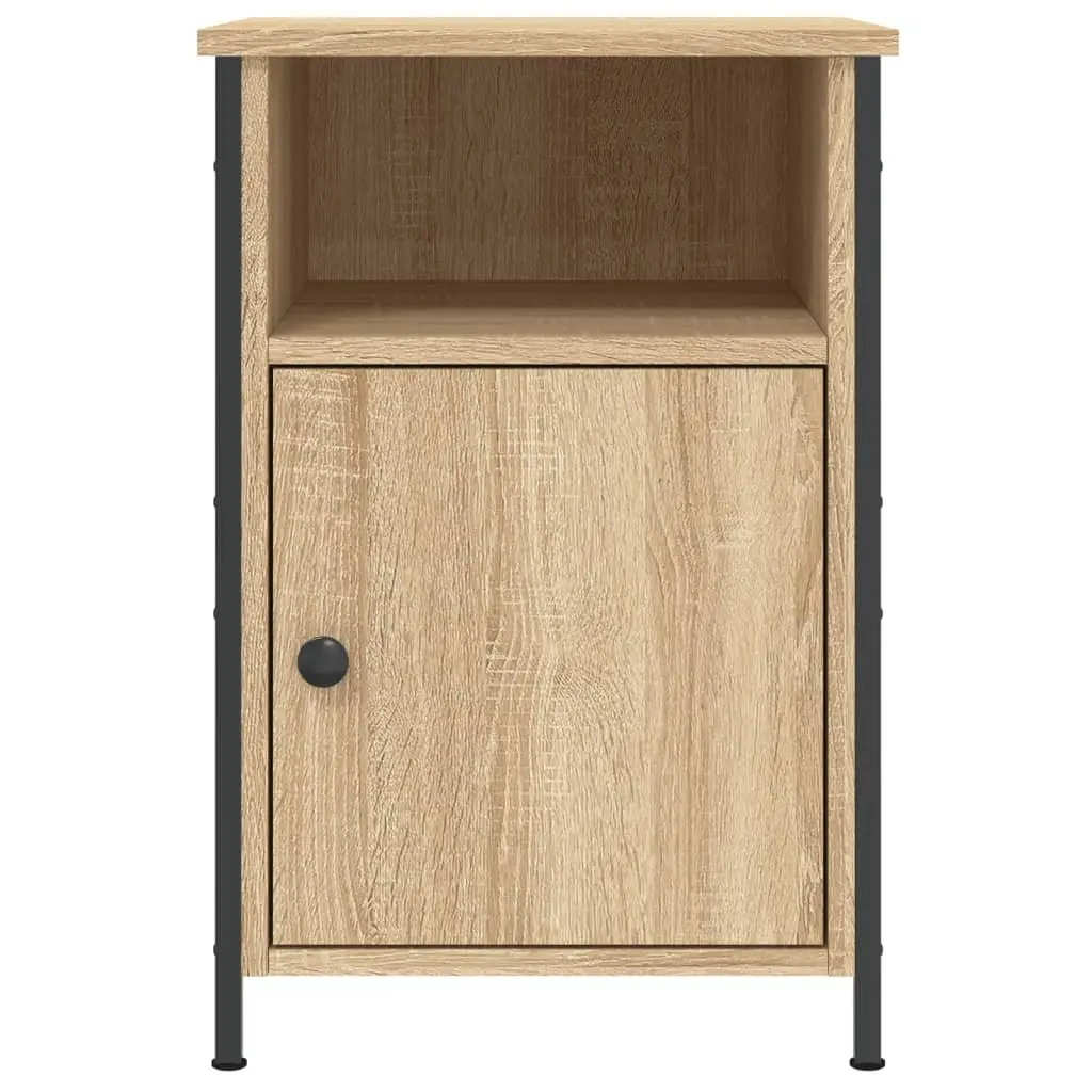 Engineered Wood Nightstand Brown Storage Cabinet 40x42x60cm