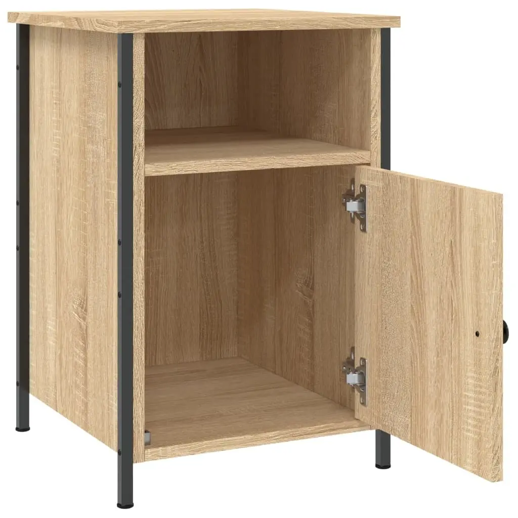 Engineered Wood Nightstand Brown Storage Cabinet 40x42x60cm