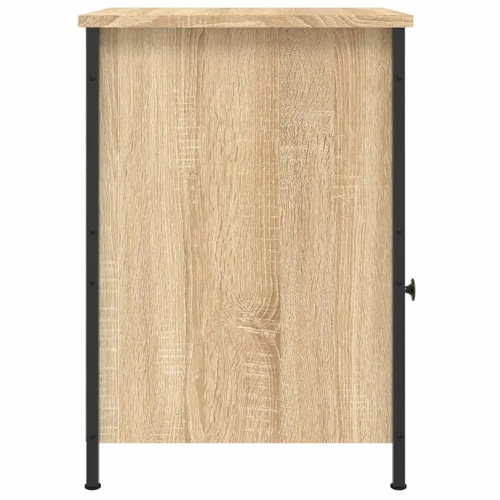 Engineered Wood Nightstand Brown Storage Cabinet 40x42x60cm
