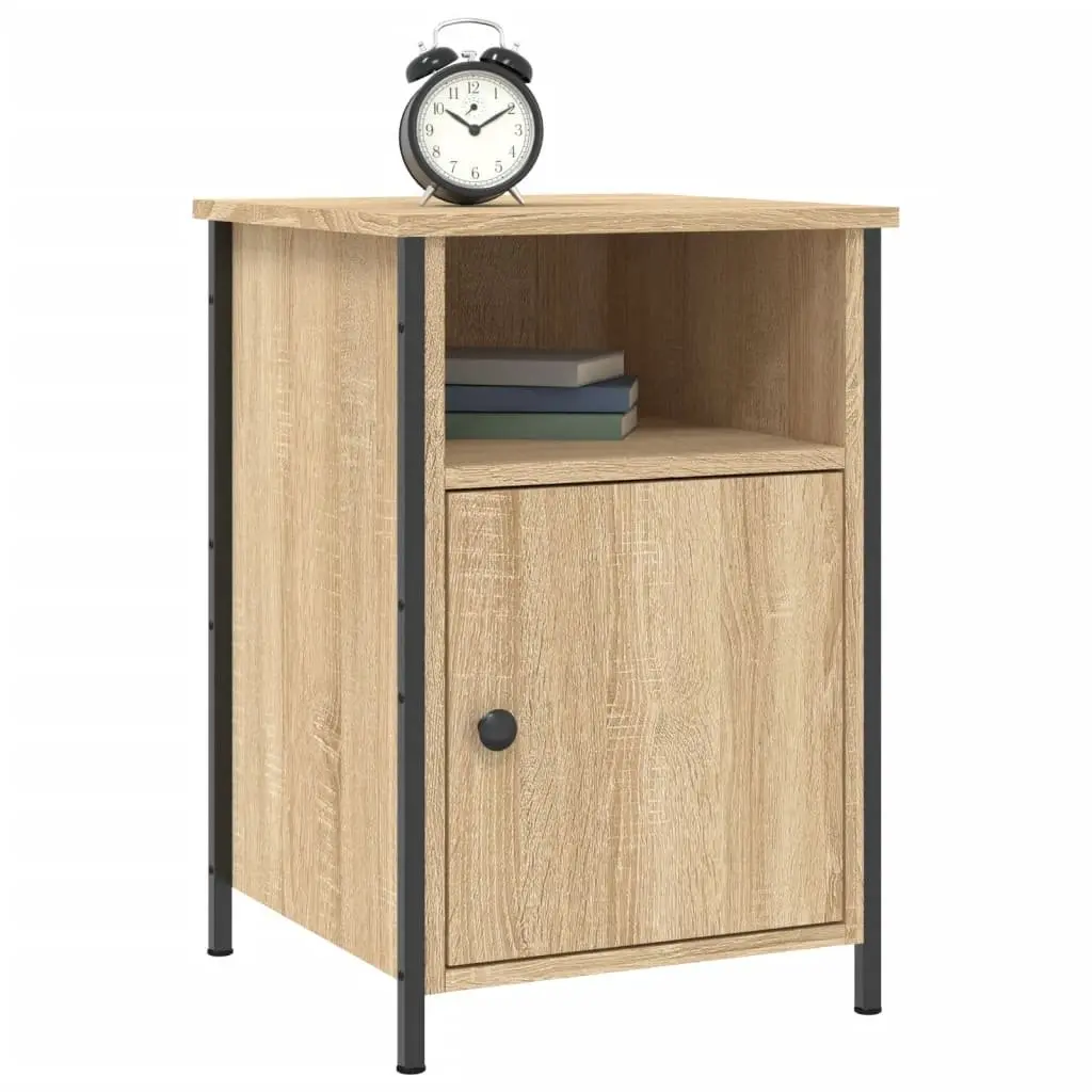 Engineered Wood Nightstand Brown Storage Cabinet 40x42x60cm