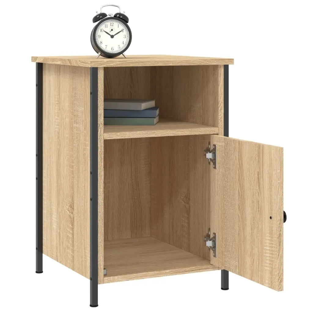 Brown Engineered Wood Bedside Cabinets Set