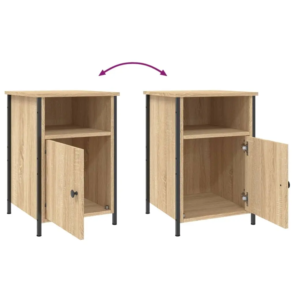 Brown Engineered Wood Bedside Cabinets Set