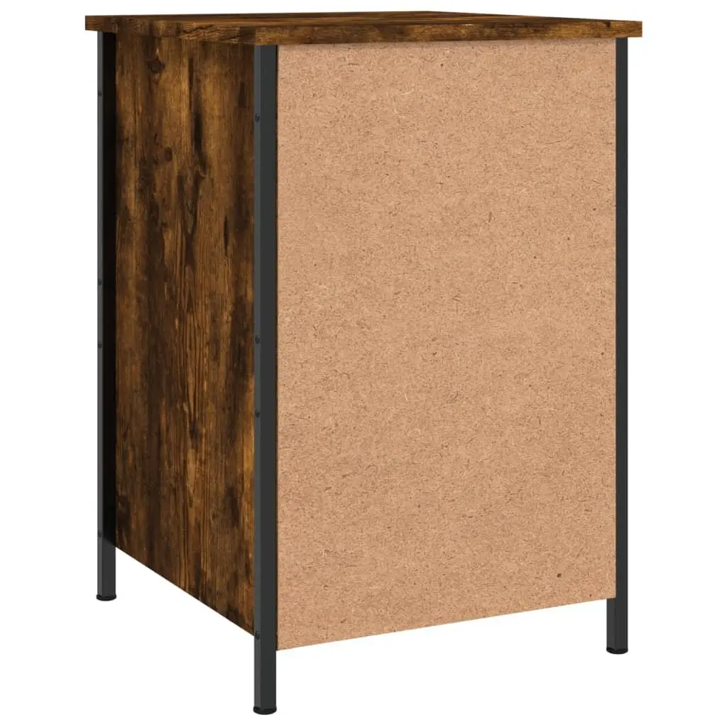 Bedside Cabinet Smoked Oak 40x42x60cm Engineered Wood Storage Nightstand Table 2 Piece