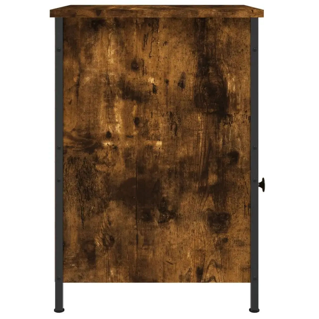 Bedside Cabinet Smoked Oak 40x42x60cm Engineered Wood Storage Nightstand Table 2 Piece