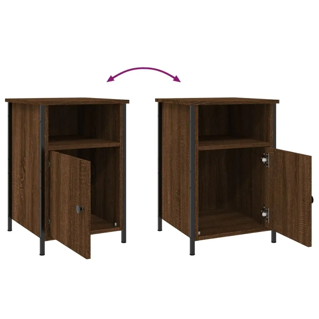 Brown Oak Bedside Cabinets 2 pcs