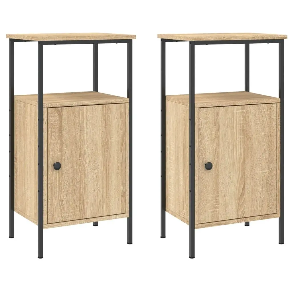 Bedside Cabinets Industrial Brown 41x31x80 cm Engineered Wood 2 Piece
