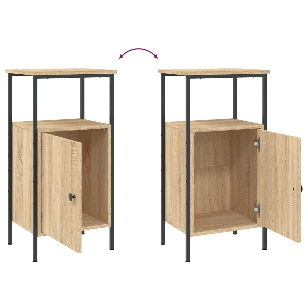 Bedside Cabinets Industrial Brown 41x31x80 cm Engineered Wood 2 Piece
