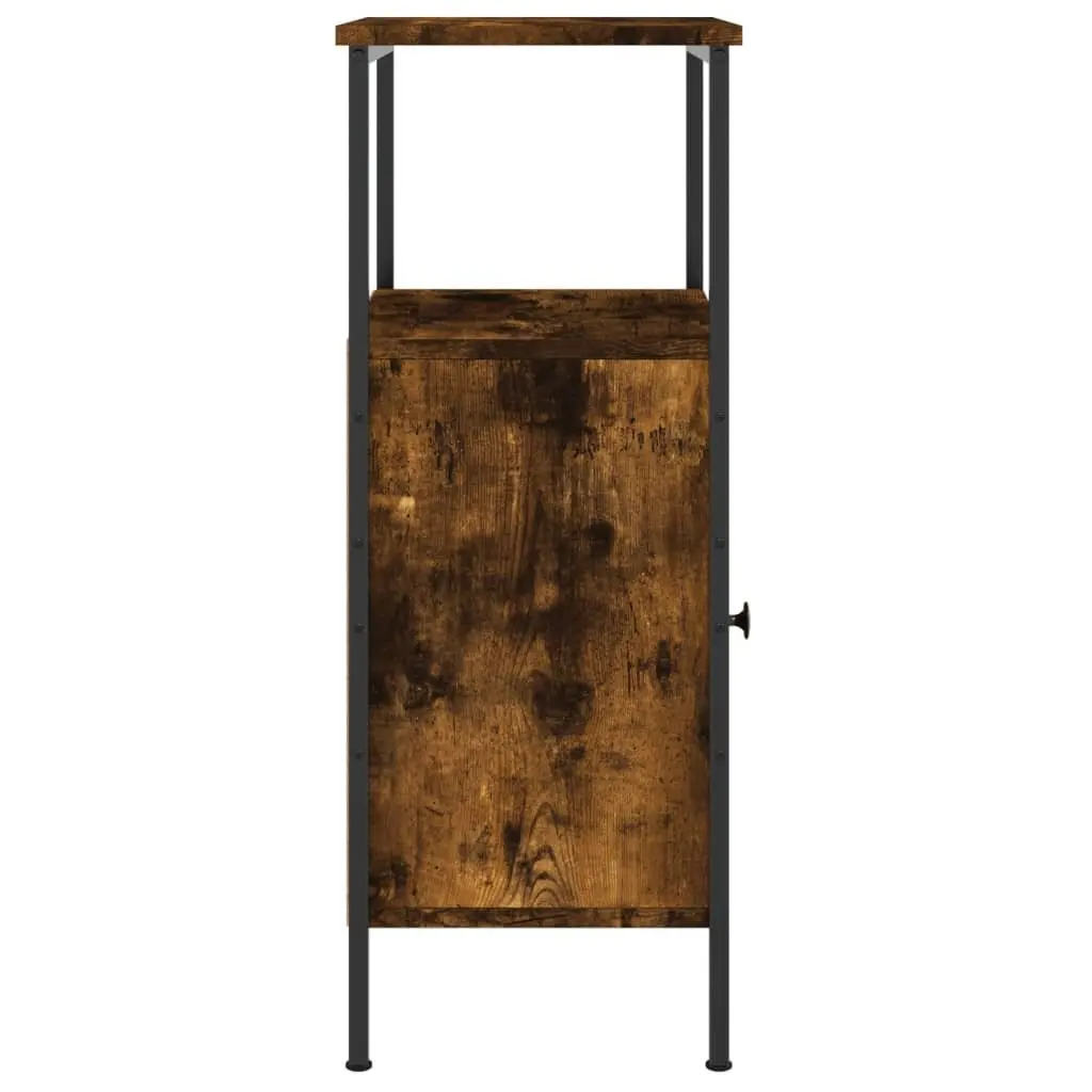 Bedside Cabinets Industrial Brown Smoked Oak 2 Piece Engineered Wood Side Table