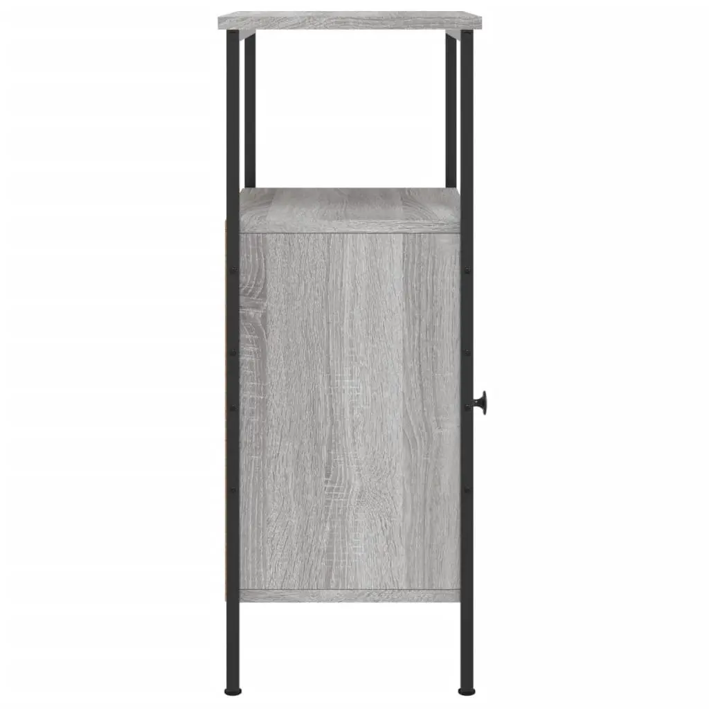 Bedside Cabinets Industrial Grey Sonoma 2 pcs Engineered Wood Iron Frame
