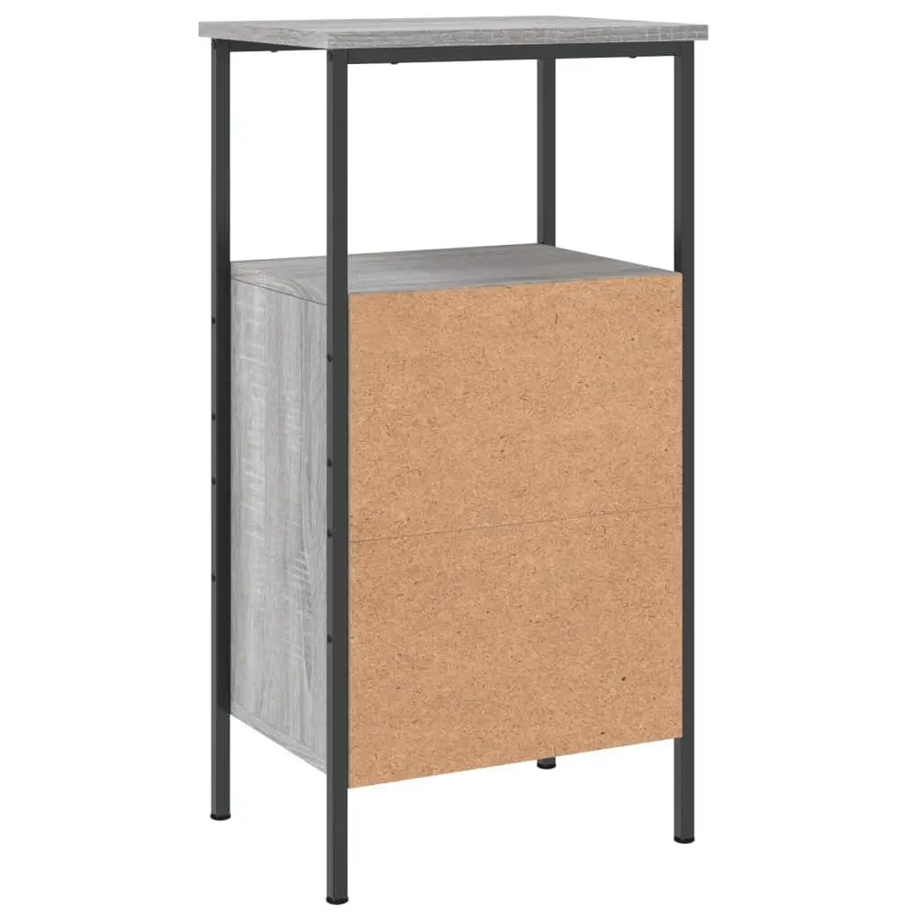 Bedside Cabinets Industrial Grey Sonoma 2 pcs Engineered Wood Iron Frame