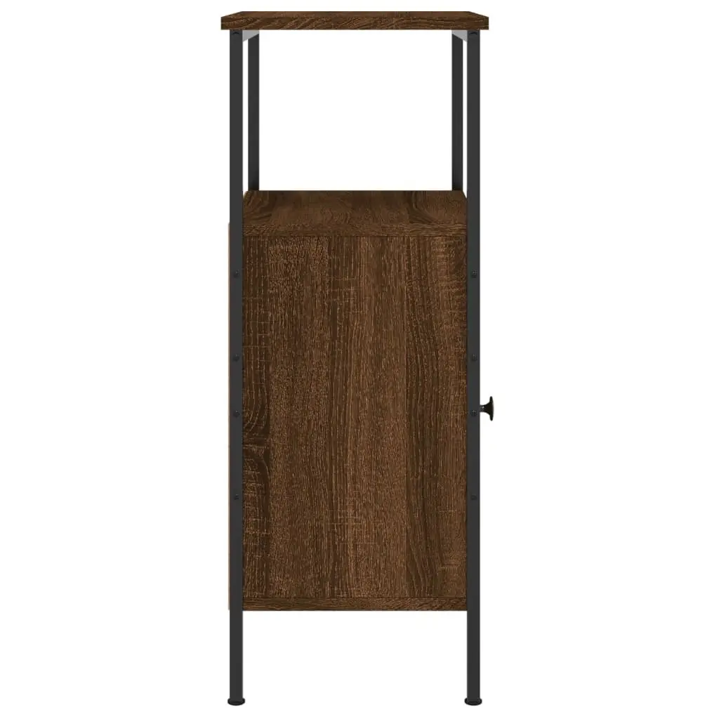 Bedside Cabinets Industrial Style Brown Oak 41x31x80cm Engineered Wood Iron Frame 2 Piece