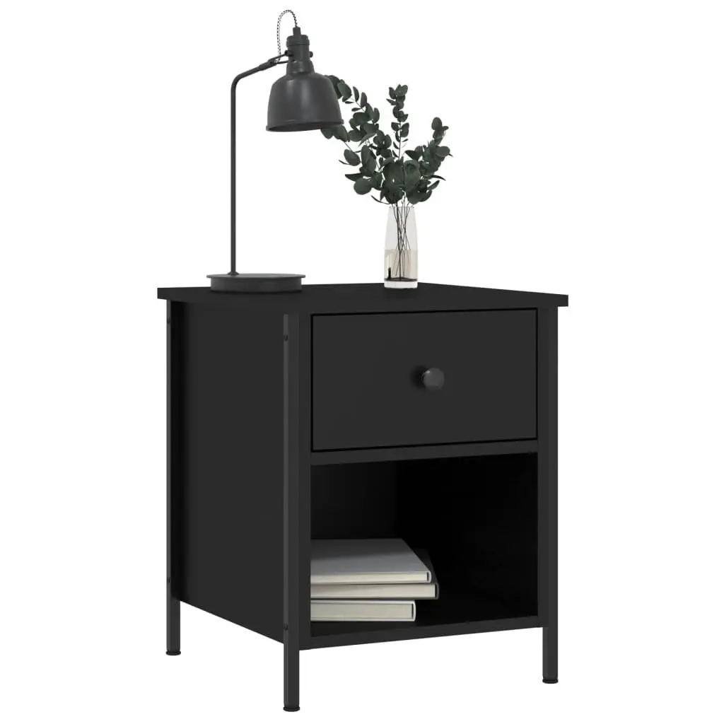 Bedside Cabinets 2 pcs Black 40x42x50 cm Storage Nightstand Bedroom Furniture