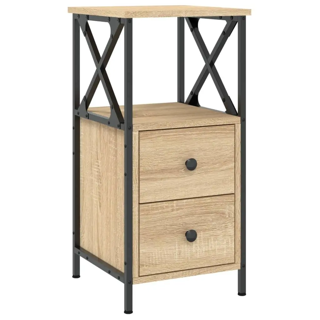 Bedside Cabinets 2 pcs Brown 34x35.5x70 cm Engineered Wood Storage Nightstands