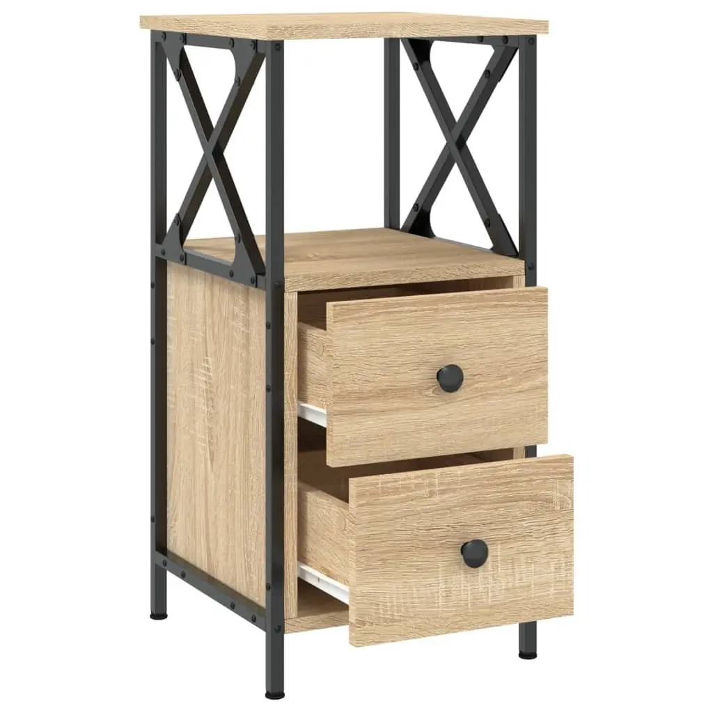 Bedside Cabinets 2 pcs Brown 34x35.5x70 cm Engineered Wood Storage Nightstands