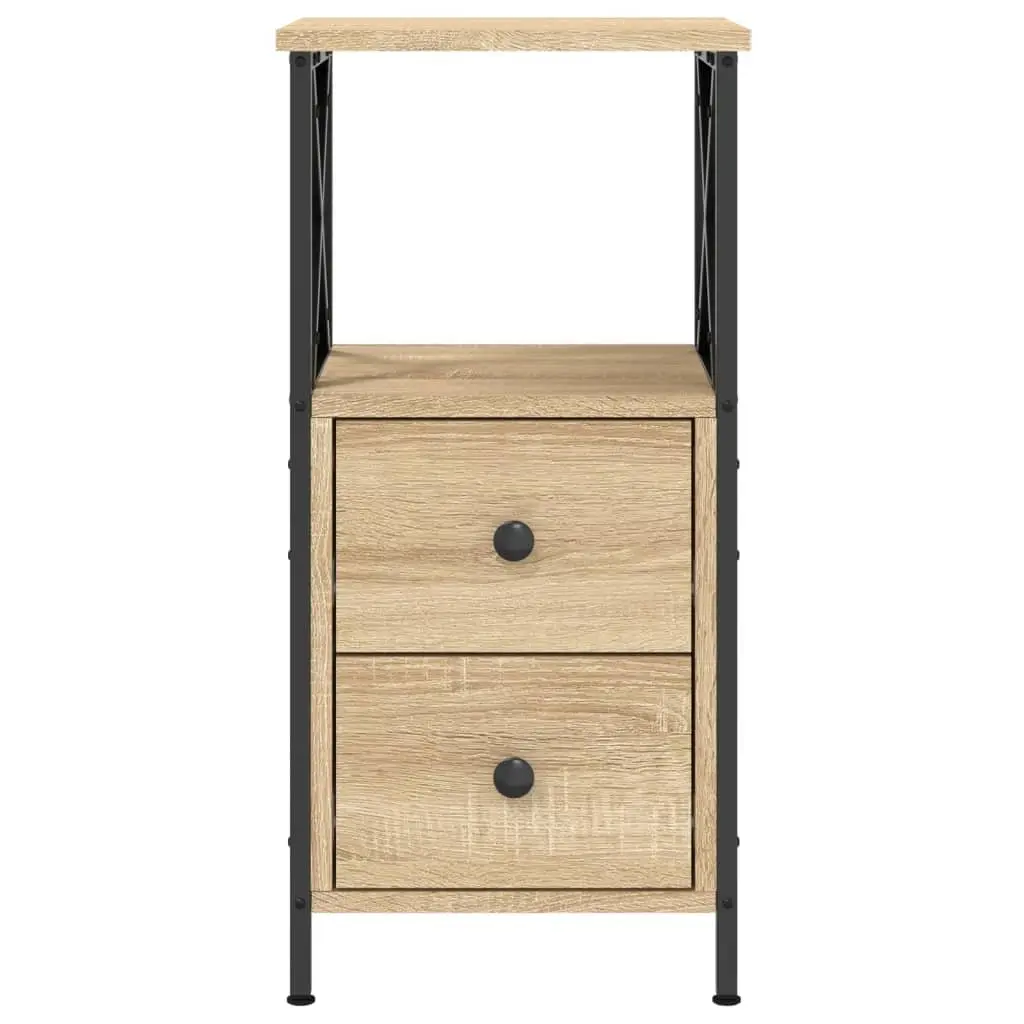 Bedside Cabinets 2 pcs Brown 34x35.5x70 cm Engineered Wood Storage Nightstands