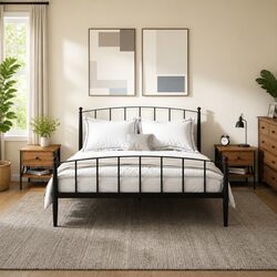 Warm Brown Oak Industrial Nightstands - Set of 2