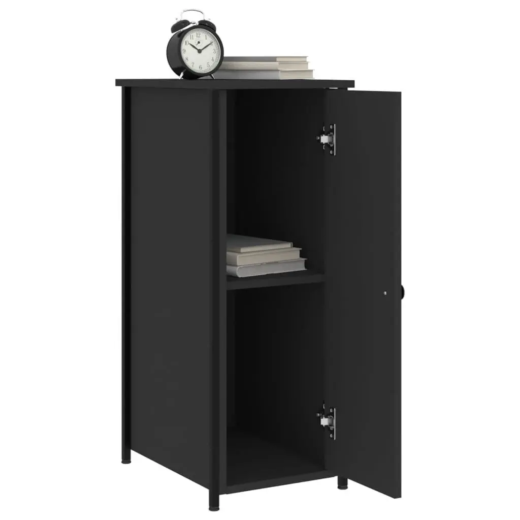 Black Bedside Cabinets Set of 2 32x42x80 cm