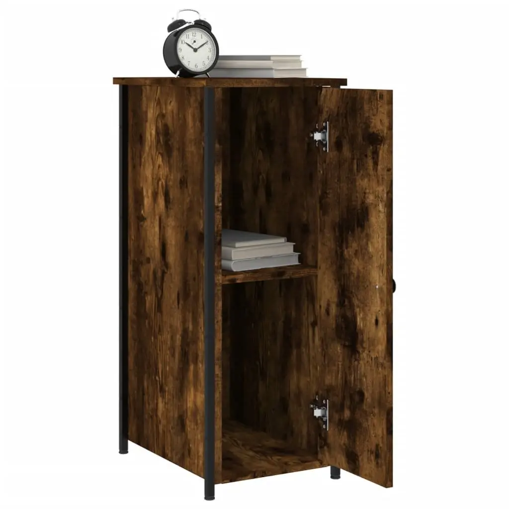 Bedside Cabinets Industrial Style Brown 32x42x80 cm Engineered Wood with Iron Frame 2 Piece