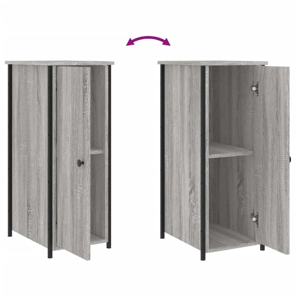Bedside Cabinets 2 pcs Grey Sonoma Industrial Style Engineered Wood Storage