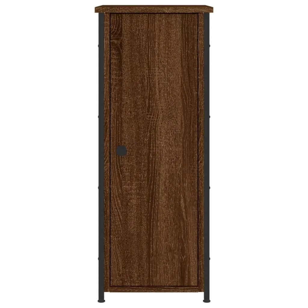 Bedside Cabinet Industrial Style Brown Oak 32x42x80cm Engineered Wood Storage