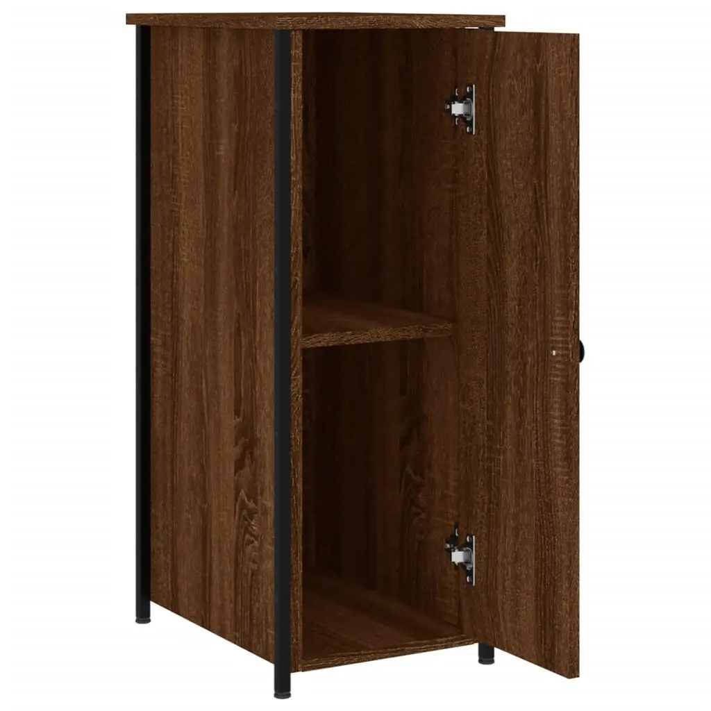 Bedside Cabinet Industrial Style Brown Oak 32x42x80cm Engineered Wood Storage