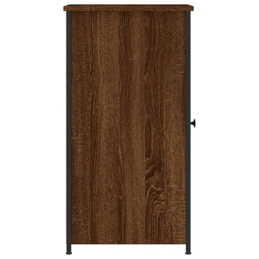 Bedside Cabinet Industrial Style Brown Oak 32x42x80cm Engineered Wood Storage
