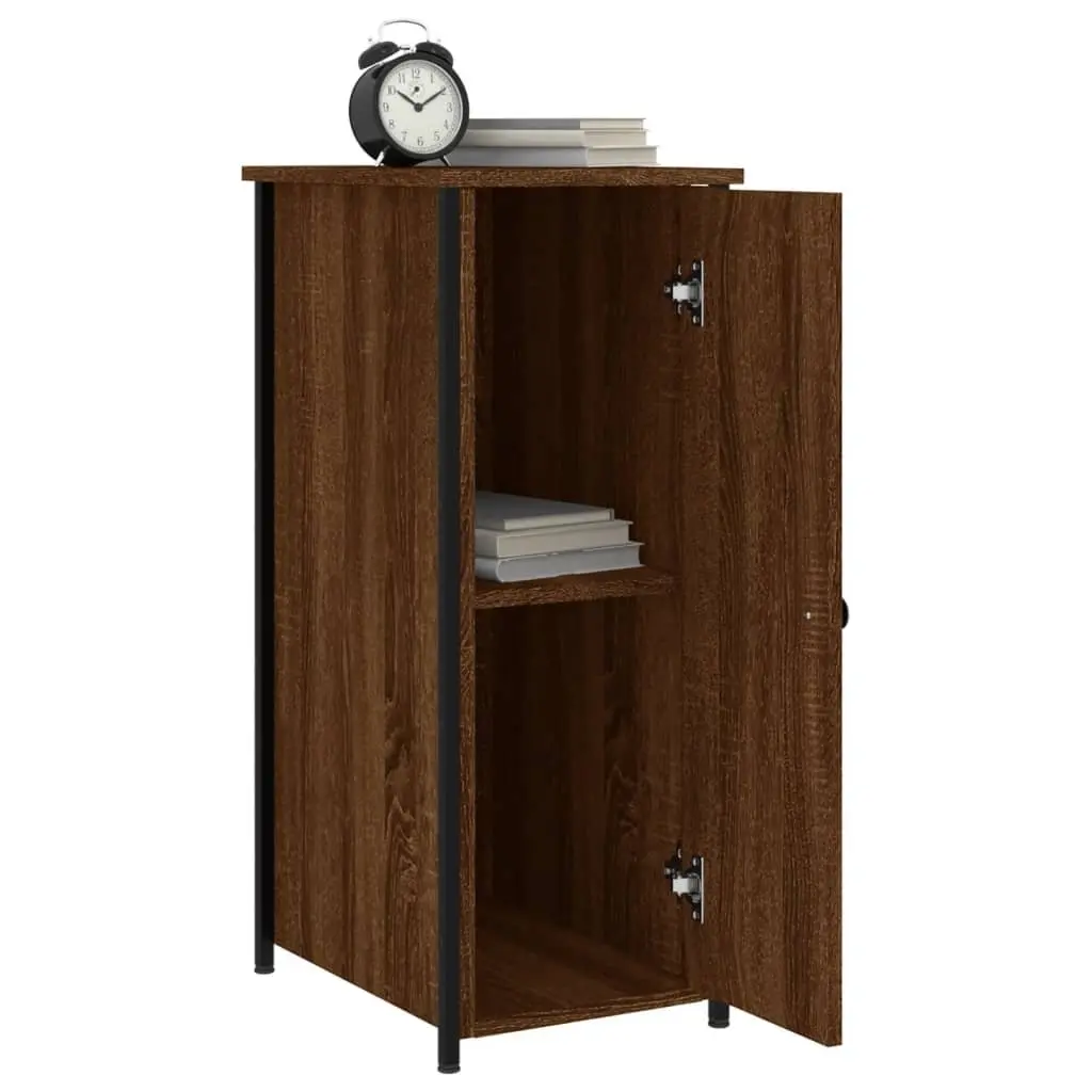 Bedside Cabinet Industrial Style Brown Oak 32x42x80cm Engineered Wood Storage
