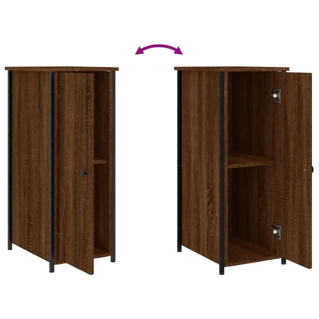 Bedside Cabinet Industrial Style Brown Oak 32x42x80cm Engineered Wood Storage
