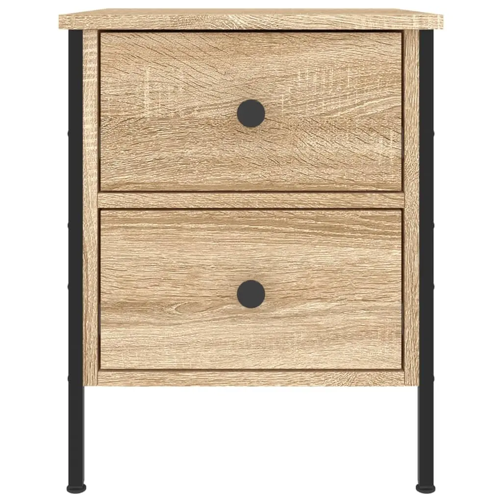 Bedside Table Engineered Wood Brown Industrial Style 40x42x50cm Storage Unit