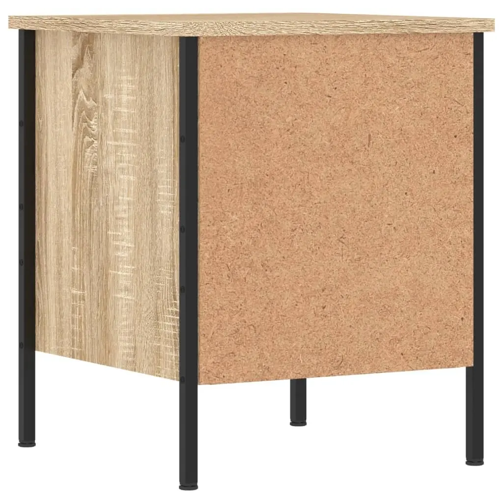 Bedside Table Engineered Wood Brown Industrial Style 40x42x50cm Storage Unit