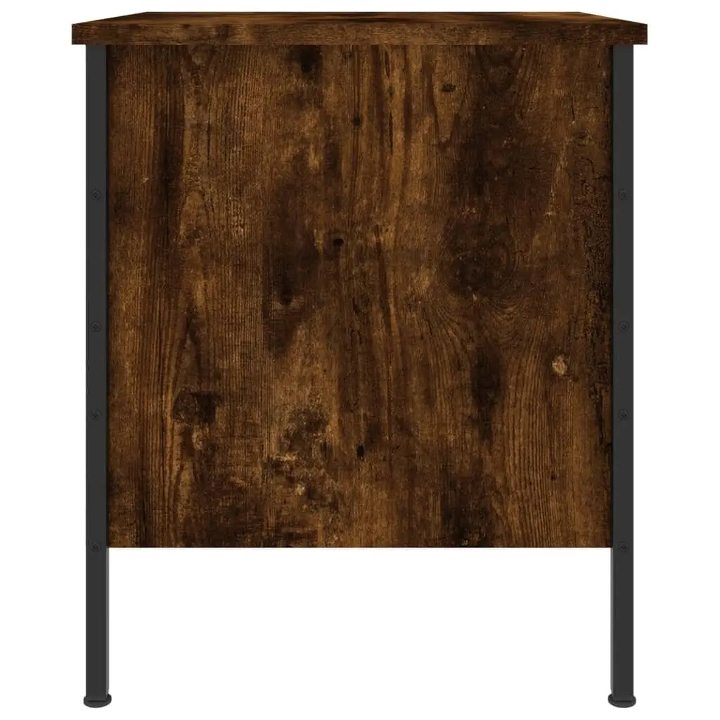 Bedside Cabinets Industrial Style Brown 2 pcs Engineered Wood Iron Frame
