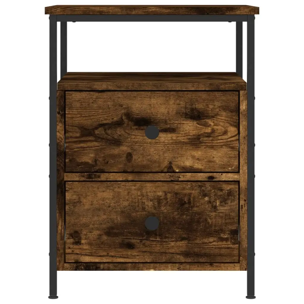 Brown Engineered Wood Bedside Cabinets Set of 2