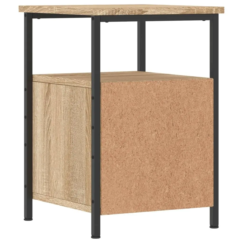 Bedside Cabinets 2 pcs Brown Engineered Wood Nightstand Storage Side Table