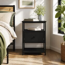 Compact Black Bedside Cabinet for Stylish Storage
