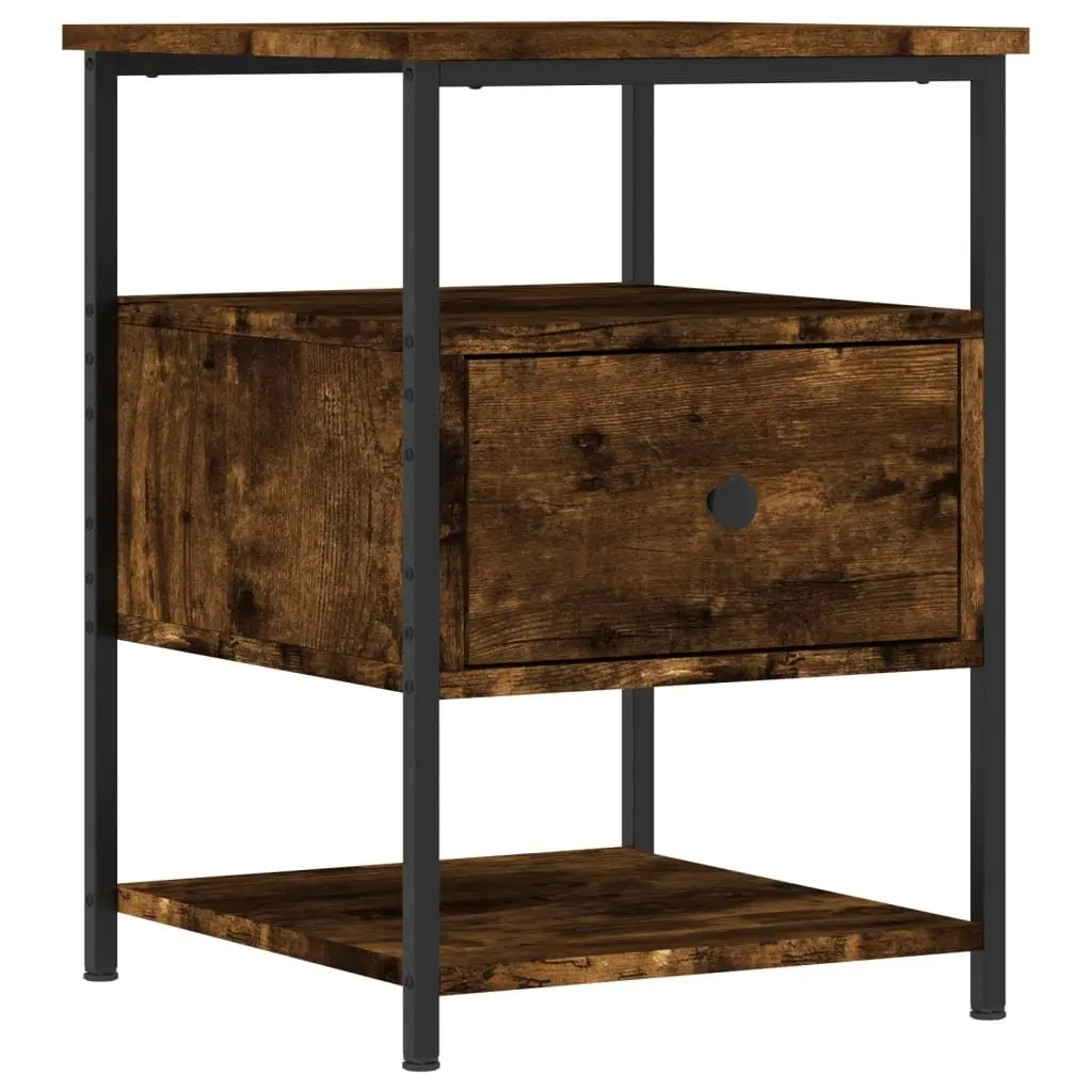 Bedside Cabinets Brown Engineered Wood 2 Piece Storage Bedside Tables