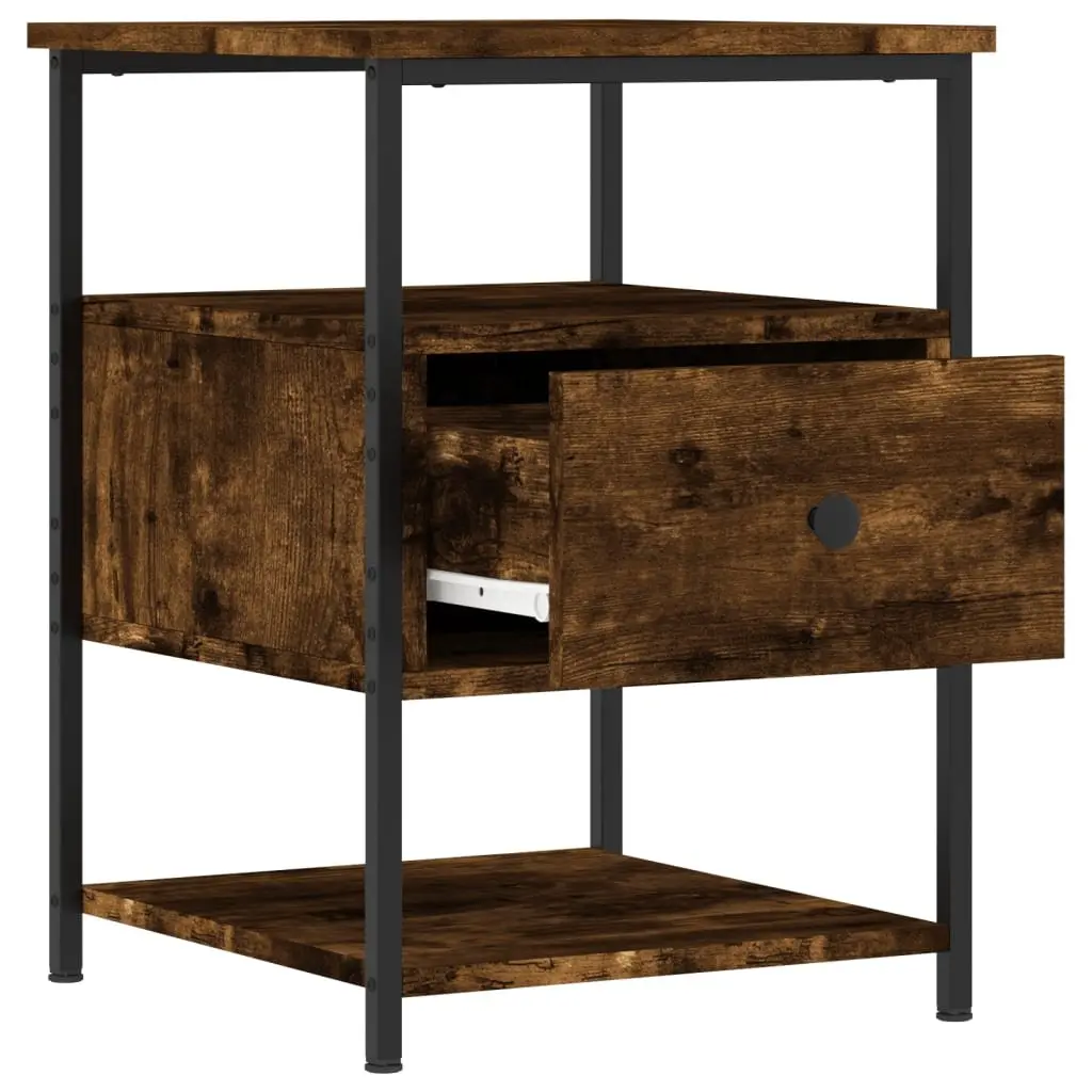 Bedside Cabinets Brown Engineered Wood 2 Piece Storage Bedside Tables