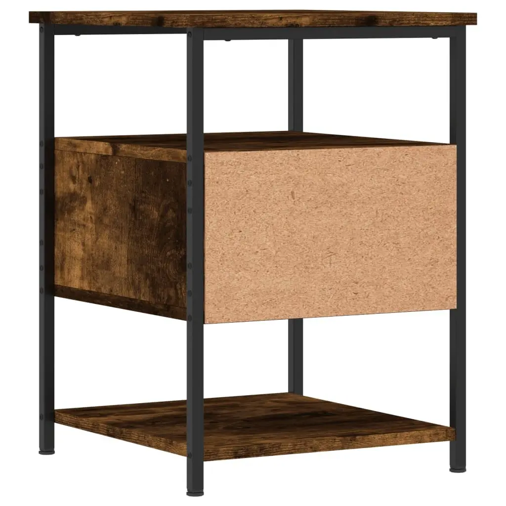 Bedside Cabinets Brown Engineered Wood 2 Piece Storage Bedside Tables