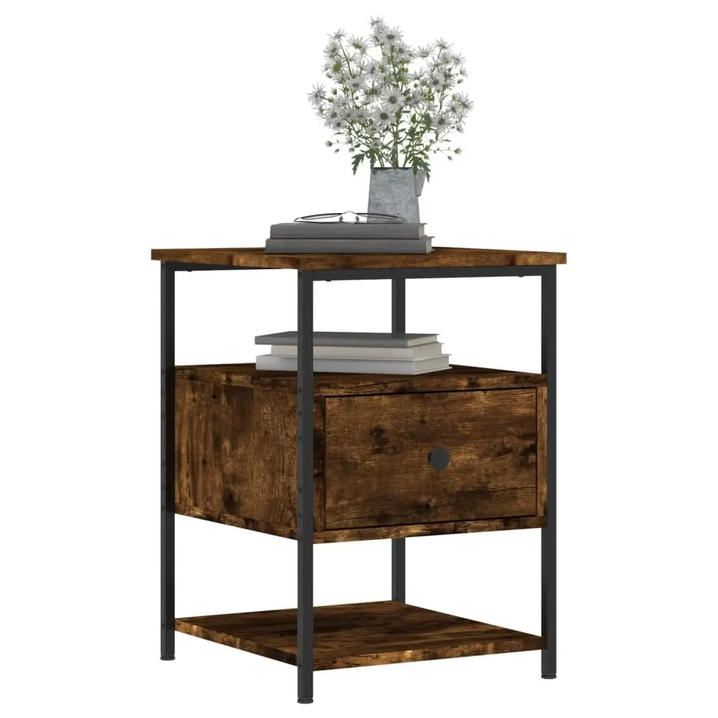Bedside Cabinets Brown Engineered Wood 2 Piece Storage Bedside Tables