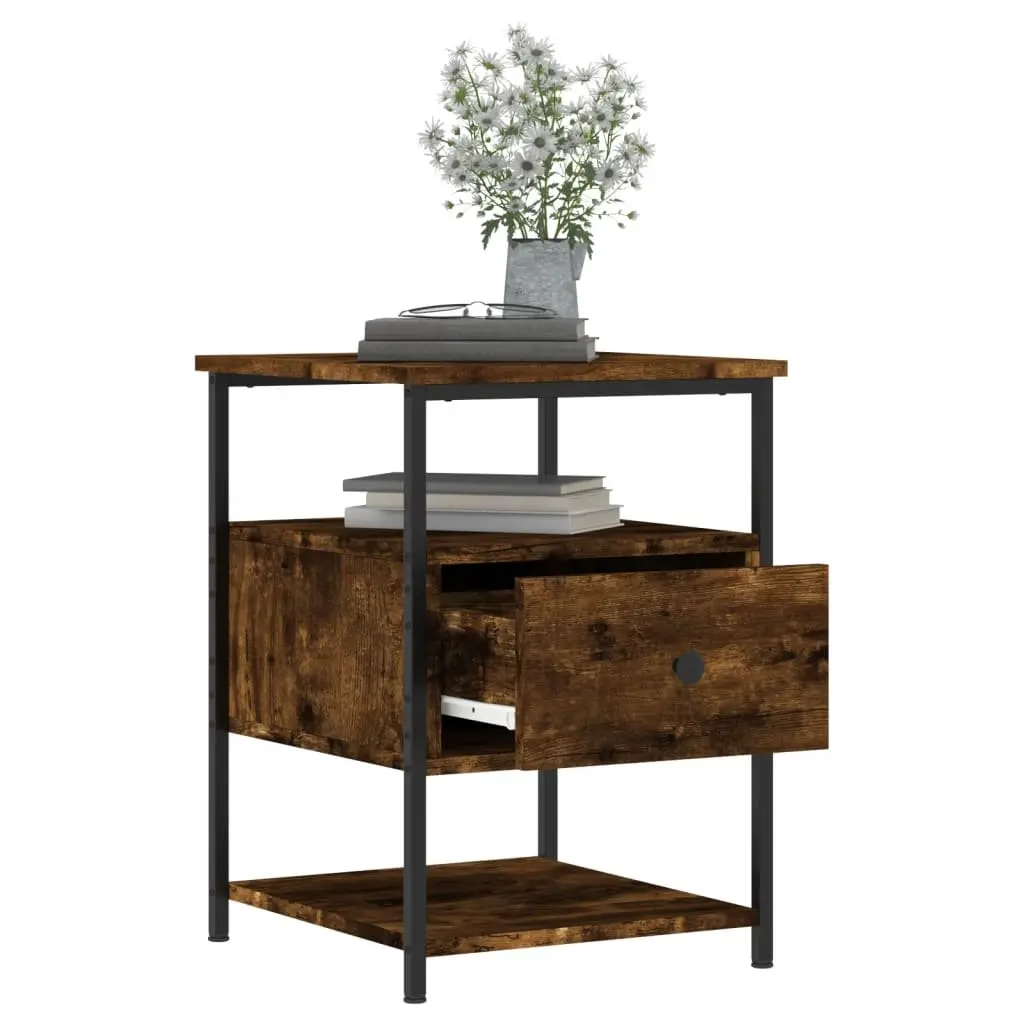 Bedside Cabinets Brown Engineered Wood 2 Piece Storage Bedside Tables