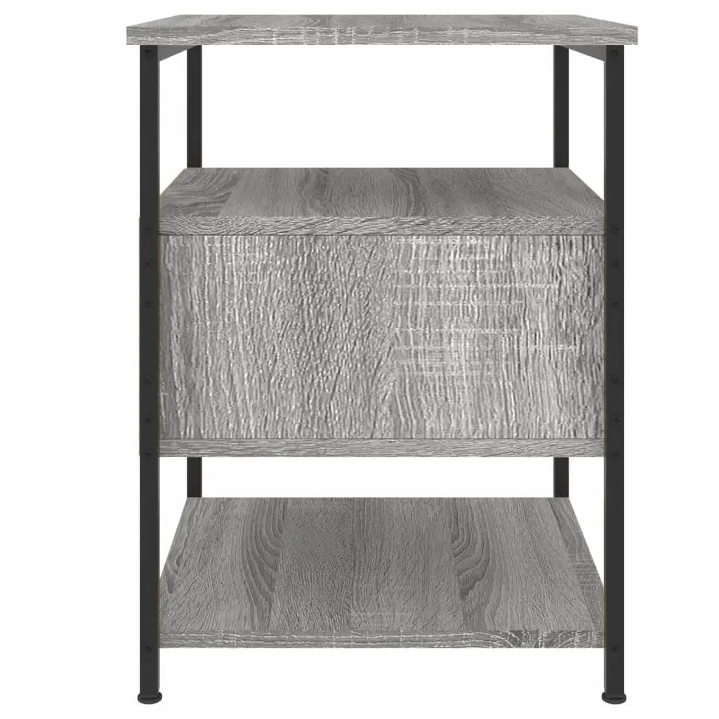 Bedside Cabinet 2 pcs Grey 40x42x56 cm Storage Nightstand Table Bedroom