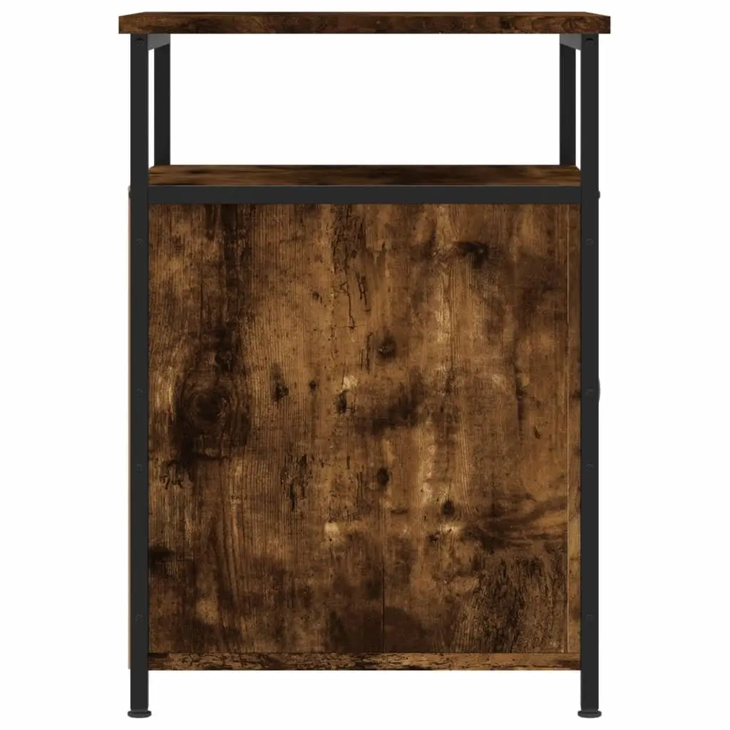 Bedside Cabinet Smoked Oak 40x42x60cm Engineered Wood Storage Side Table 2 Piece
