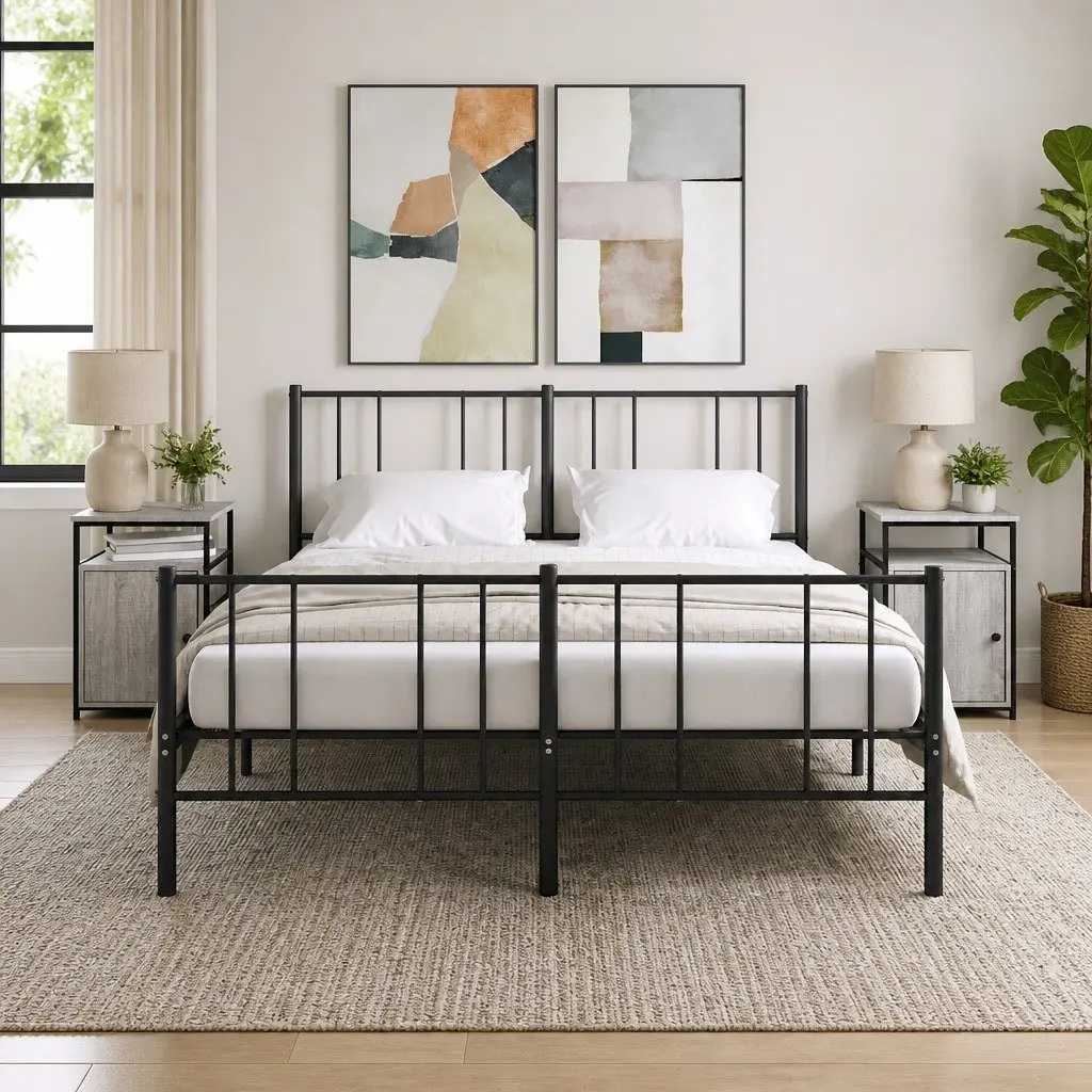 Bedside Cabinets 2 pcs Grey Sonoma Engineered Wood Bedroom Storage Tables