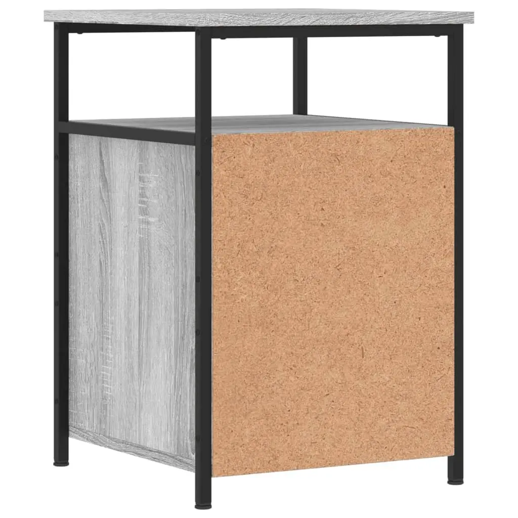 Bedside Cabinets 2 pcs Grey Sonoma Engineered Wood Bedroom Storage Tables