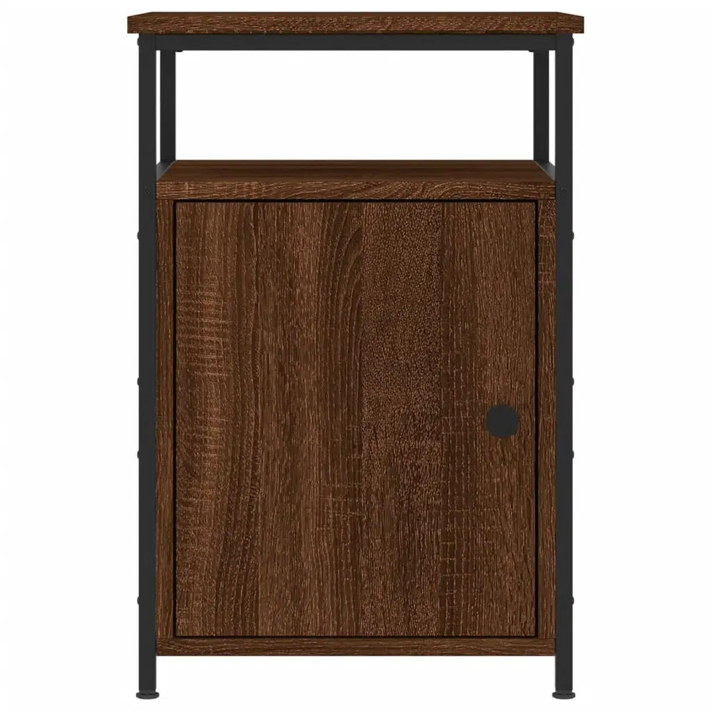 Brown Oak Bedside Cabinets Set of 2, 40x42x60 cm