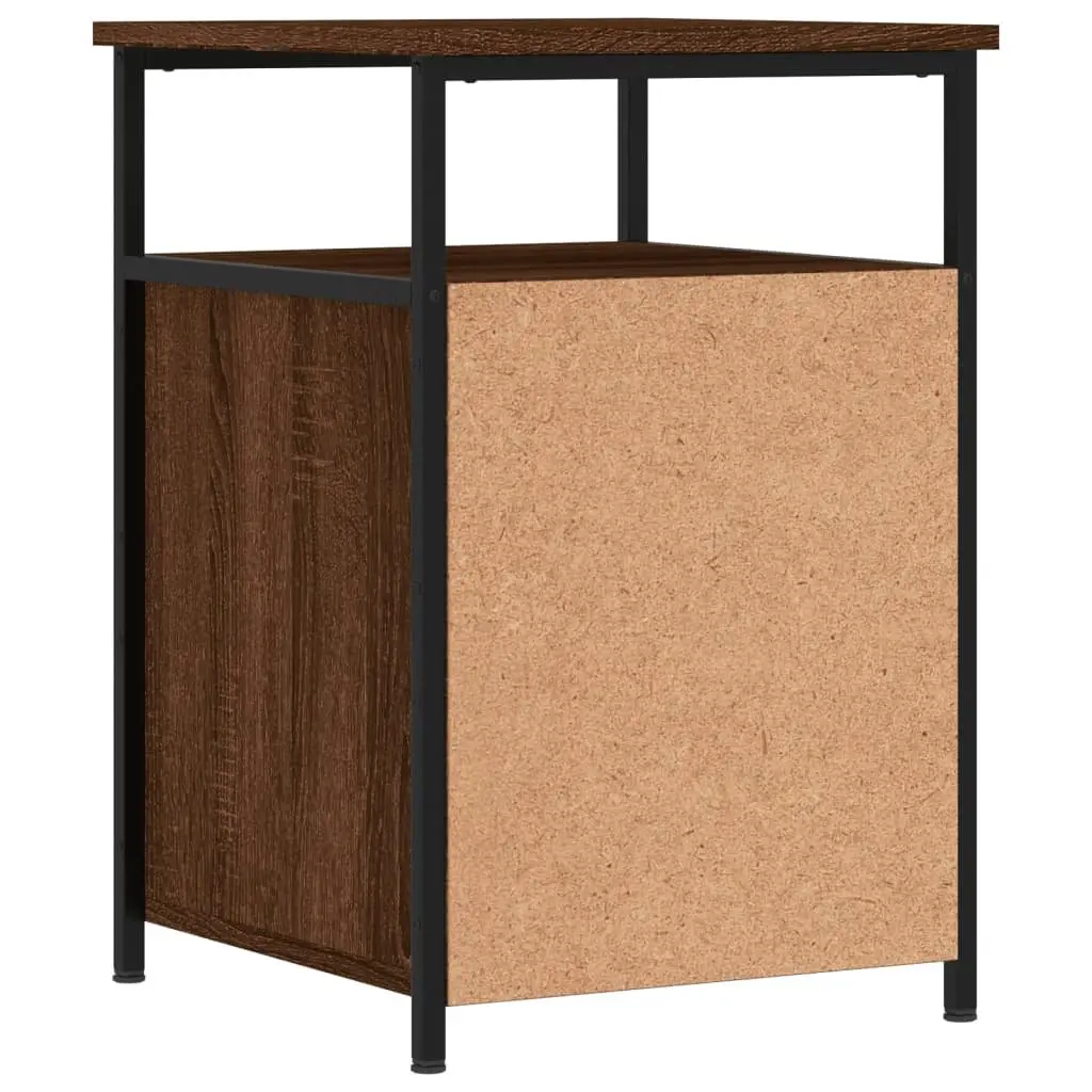 Brown Oak Bedside Cabinets Set of 2, 40x42x60 cm