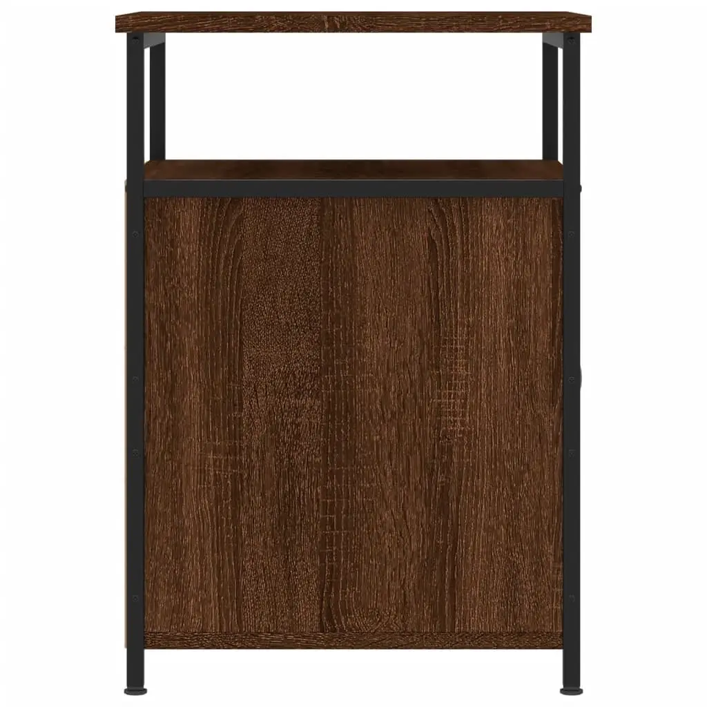 Brown Oak Bedside Cabinets Set of 2, 40x42x60 cm