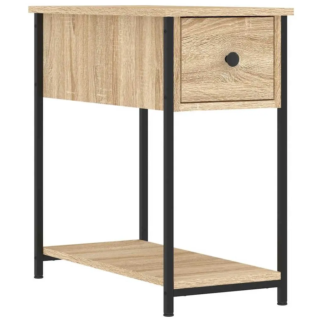 Bedside Cabinets Brown Engineered Wood 30W x 60D x 60H cm Storage Side Tables 2 pcs