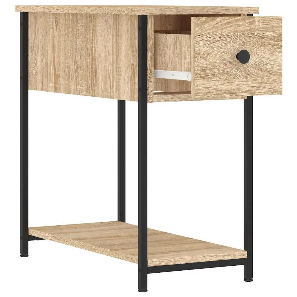 Bedside Cabinets Brown Engineered Wood 30W x 60D x 60H cm Storage Side Tables 2 pcs