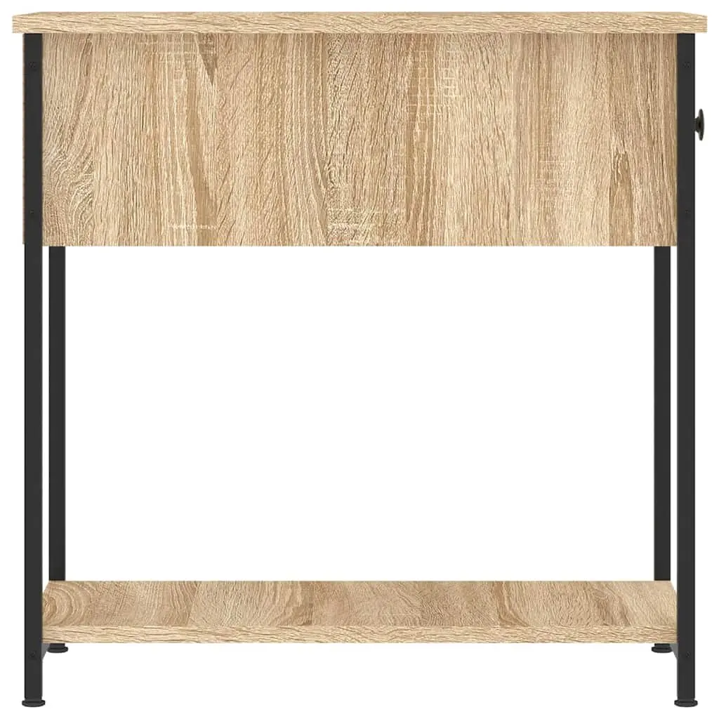 Bedside Cabinets Brown Engineered Wood 30W x 60D x 60H cm Storage Side Tables 2 pcs